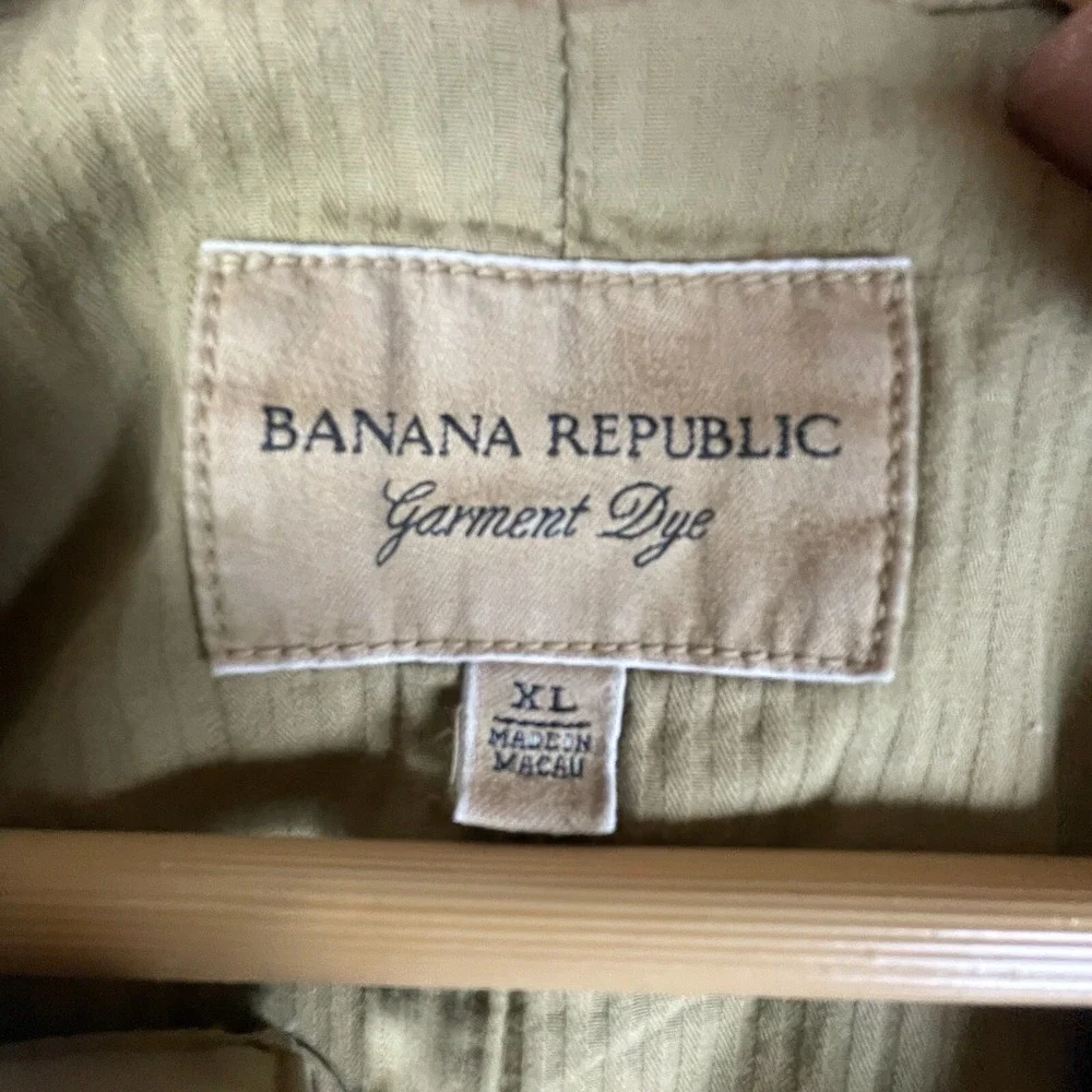 Banana Republic Jacket Mens XL Full Zip Bomber Garment‎ Dye Lined Snap Collar